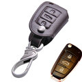 Special Genuine Leather Automobile Key Bags Fold for Audi Q3 - Brown