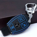 Unique Genuine Leather Automobile Key Bags Smart for Benz C260 - Blue