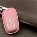 Unique Genuine Leather Key Ring Auto Key Bags Smart for Audi A6L - Pink