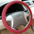 Calssic Swallow Gird Flax Universal Car Steering Wheel Covers 15 inch 38CM - Red