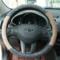 Calssic Universal Car Steering Wheel Covers for Flax 15 inch 38CM - Gray Beige