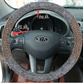 Calssic Universal Car Steering Wheel Covers for Flax 15 inch 38CM - Gray Brown