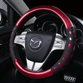 Cool Hollow Glitter Car Steering Wheel Covers Bright PU Leather 15 inch 38CM - Red