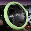 Fashion Pearly Glitter PU Leather Auto Car Steering Wheel Covers 15 inch 38CM - Green