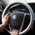 Fashion Women Glitter PU Leather Auto Steering Wheel Covers 15 inch 38CM - Silver