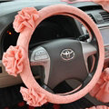 Female Stereo Flower Cotton Universal Auto Steering Wheel Covers 15 inch 38CM - Orange