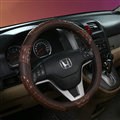 High Quality Man Weave Car Steering Wheel Covers Anti-skid PU Leather 15 inch 38CM - Coffee