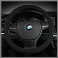Hot sales Universal Car Steering Wheel Covers For Flax 15 inch 38CM - Black