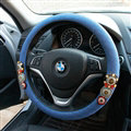 National Style Beaded Flax Universal Car Steering Wheel Covers 15 inch 38CM - Blue