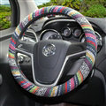 National Style Stripe Flax Universal Car Steering Wheel Covers 15 inch 38CM - Colour