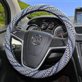 National Style Triangle Flax Universal Car Steering Wheel Covers 15 inch 38CM - Blue
