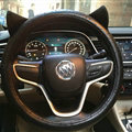 Ostrich Grain Ears PU Leather Universal Car Steering Wheel Covers 15 inch - Black
