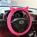 Personality Ears Short Plush Universal Car Steering Wheel Covers 15 inch - Rose