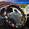 Personalized Butterfly Leather Universal Car Steering Wheel Covers 15 inch - Black