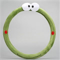 Personalized Cute Frog Universal Car Steering Wheel Covers Short Plush 15 inch - Green