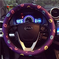 Personalized Lips Print Car Steering Wheel Covers PU Leather Universal 15 inch - Purple
