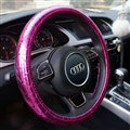 Personalized Plating Laser Leather Car Steering Wheel Covers 15 inch 38CM - Rose