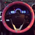 Personalized Sexy Lips PU Leather Universal Car Steering Wheel Covers 15 inch - Rose
