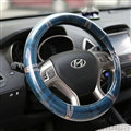Personalized Stripe Monkey Universal Car Steering Wheel Covers PVC 15 inch - Blue