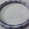 Snake Grain Glitter PU Leather Vehicle Steering Wheel Covers 15 inch 38CM - Sliver