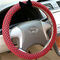 Swallow Gird Bowknot Flax Universal Car Steering Wheel Covers 15 inch 38CM - Red