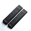 Calssic Man PU Leather Car Seat Safety Belt Covers Pads Car Decoration 2pcs - Black