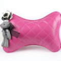 1PCS Flower Bear Leather Car Neck Pillow Four Seasons General Auto Headrest for Women - Rose