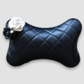 1PCS Flower Leather Car Neck Pillow Four Seasons General Auto Headrest for Women - Black