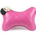 1PCS Flower Leather Car Neck Pillow Four Seasons General Auto Headrest for Women - Rose
