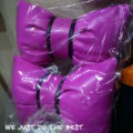 2PCS Bowknot Auto Headrest Leather Car Neck Pillow Four Seasons General for Women - Purple