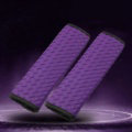 2pcs Car Safety Seat Belt Covers Weaving Leather Shoulder Pads Auto Interior Accessories - Purple