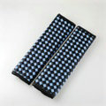2pcs Car Safety Seat Belt Covers Weaving Leather Shoulder Pads High Quality - Black Blue