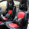 Automotive Seat Covers for Women Quality PU Leather Universal Car Seat Cushion Set - Red