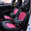 Automotive Seat Covers for Women Quality PU Leather Universal Car Seat Cushion Set - Rose