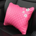 Daisy Flower Women Rhinestone Car Seat Waist Pillows PU Leather Auto Accessories 1pcs - Rose