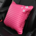 Daisy Flower Women Rhinestone Car Seat Waist Pillows PU Leather Square Cushions 1pcs - Rose
