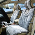 Fashion Leopard Car Seat Cushion Universal Plush Auto Covers 12pcs Sets - Gray