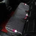Flower Studded Crystal Leather Car Back Seat Cushion Woman Universal Pads 1pcs - Black