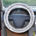High Quality Winter Plush Elastic Car Steering Wheel Covers 15 inch 38CM - Gray