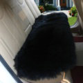 High Quality Wool Universal Car Seat Cushion Winter Fur One Piece Long Pads 1pcs - Black
