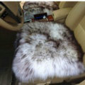 High Quality Wool Universal Car Seat Cushion Winter Fur One Piece Pads 1pcs - Coffee White