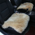 High Quality Wool Universal Car Seat Cushion Winter Fur One Piece Pads 1pcs - Light Camel
