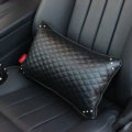 Hot sales Women Rhinestone Car Seat Waist Pillows PU Leather Auto Accessories 1pcs - Black