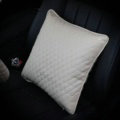 Hot sales Women Rhinestone Car Seat Waist Pillows PU Leather Square Cushion 1pcs - Beige
