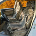 Luxury Leopard Badgers leather Car Seat Cushion Universal Plush Auto Pads 1pcs - Brown