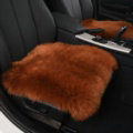 Luxury Winter Wool Universal Car Seat Cushion Sheepskin Fur One Piece Pads 1pcs - Brown