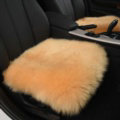 Luxury Winter Wool Universal Car Seat Cushion Sheepskin Fur One Piece Pads 1pcs - Yellow