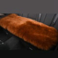 Luxury Winter Wool Universal Car Seat Long Cushion Sheepskin Fur One Piece Pads 1pcs - Brown