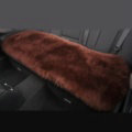 Luxury Winter Wool Universal Car Seat Long Cushion Sheepskin Fur One Piece Pads 1pcs - Coffee
