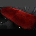 Luxury Winter Wool Universal Car Seat Long Cushion Sheepskin Fur One Piece Pads 1pcs - Red